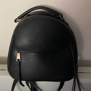 Zara Faux Leather Black Mini Backpack Rare